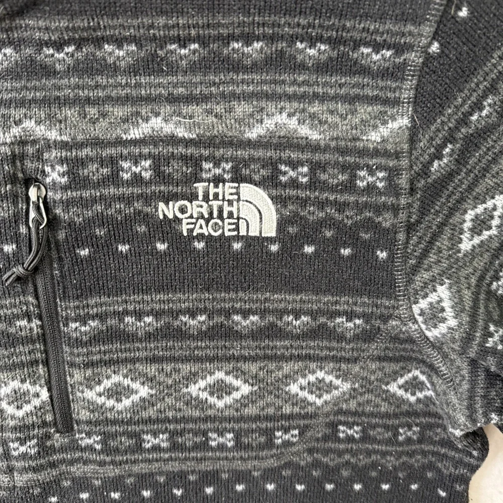 The North Face Mens Tsillan Sweatshirt 1/4 Zip Fair Isle Aztec Fleece Pullover M